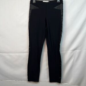 Chaiken Kira Pant in black with faux leather accents sized Small -flaws